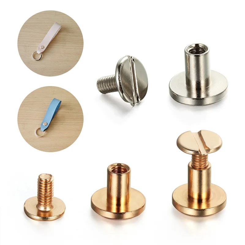 10 ชุดโลหะสกรูเล็บ Rivet คู่หัวโค้งเข็มขัด Rivets สกรูหนังสือสําหรับกระเป๋าเดินทางหนัง CRAFT เสื้อผ้ารองเท้ากระเป๋า