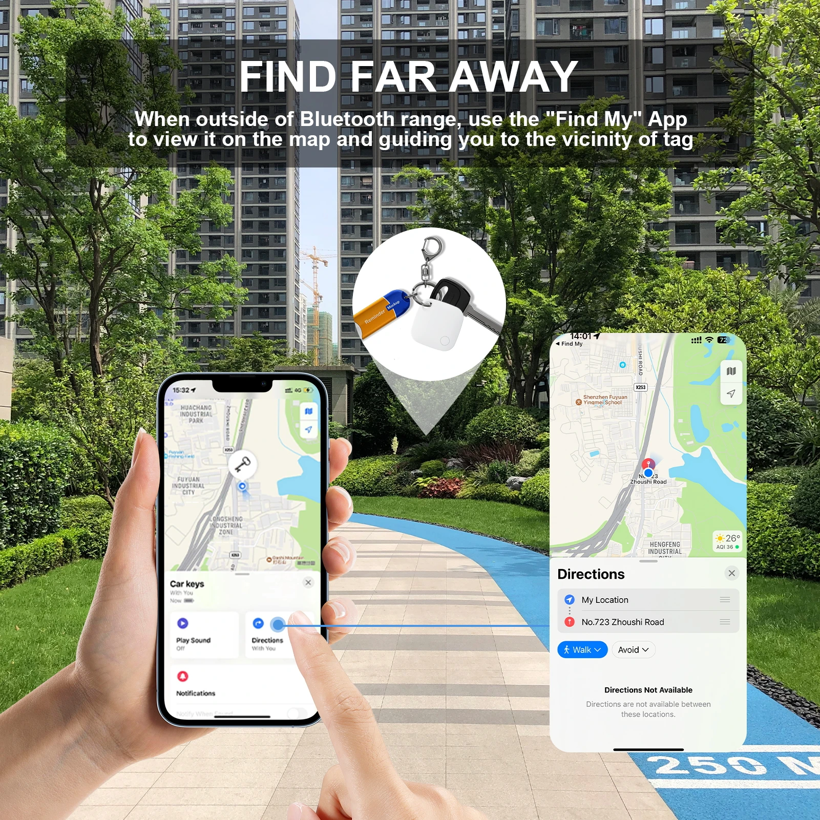 Rastreador de segurança anti-perda, Encontre minhas chaves, rastreador GPS Bluetooth, fones de ouvido, bagagem, animais de estimação avançados, rastreador IOS MFi