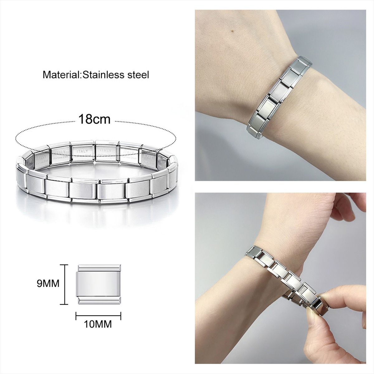 Moda tira pulseira largura italiano elástico charme pulseira design simples das mulheres dos homens diy novo estilo jóias presentes