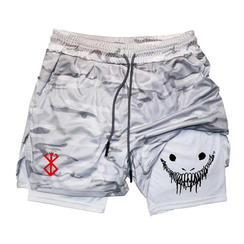 ポケット付きメンズ速乾性フィットネスランニングショーツ、ジムスポーツウェア、ストレッチ、2 in 1、夏、M-XXXL