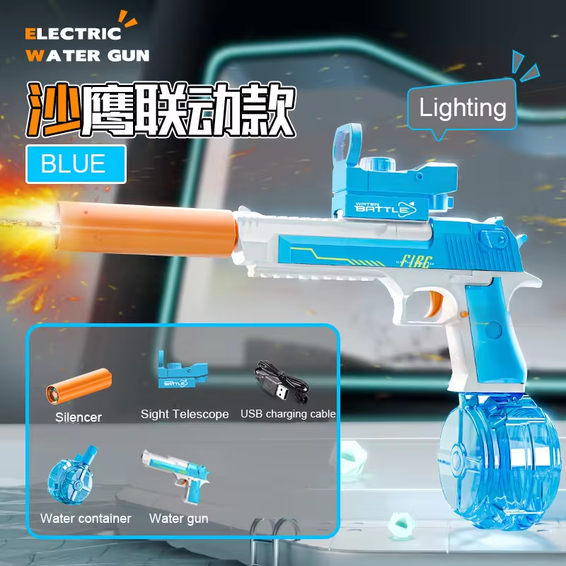 Desert Eagle Squirt ของเล่นสําหรับคุณปืนฉีดน้ําไฟฟ้าที่มีประสิทธิภาพปืนฉีดน้ําปืนพกของเล่นเด็กอัตโนมัติปืนพกปืนผู้ใหญ่เกม