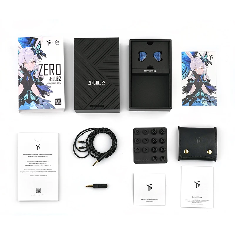 TRUTHEAR Zero: auriculares BLUE2 con controladores dinámicos duales lEMs con Cable desmontable en la oreja auriculares 0,78mm 2 pines enchufe de 3,5mm