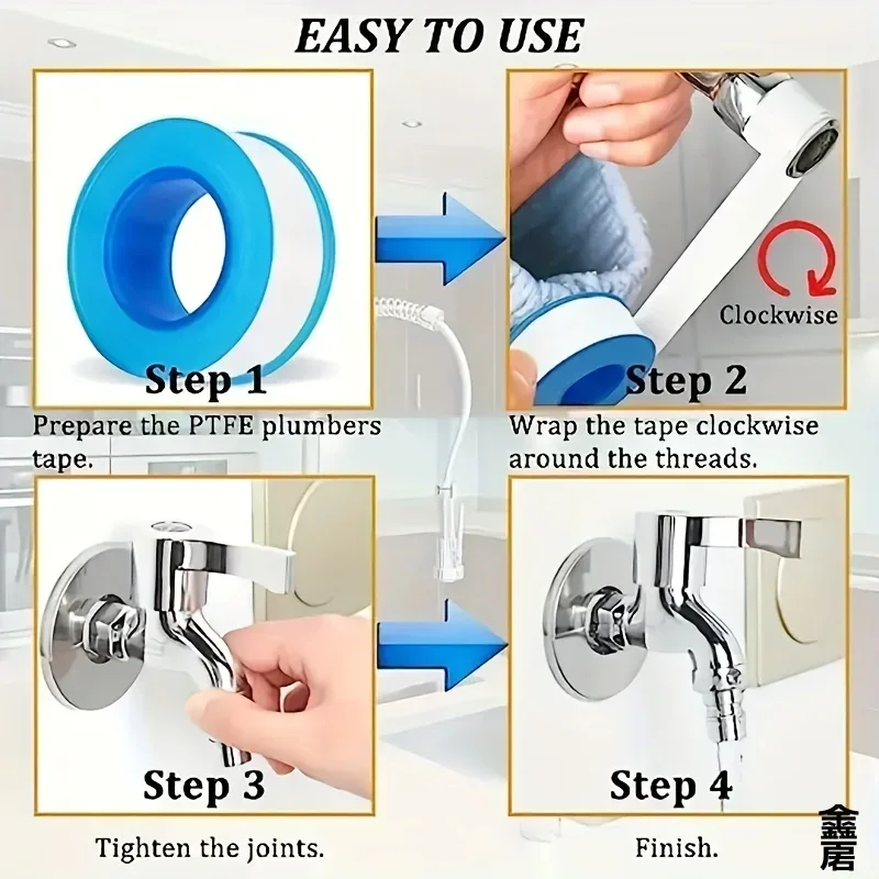 10 PCS 씰 테이프 스레드 씰 방수 누출 테이프 덕트 테이프 배관 피팅 오일 프리 수리 도구 접착제 실란트