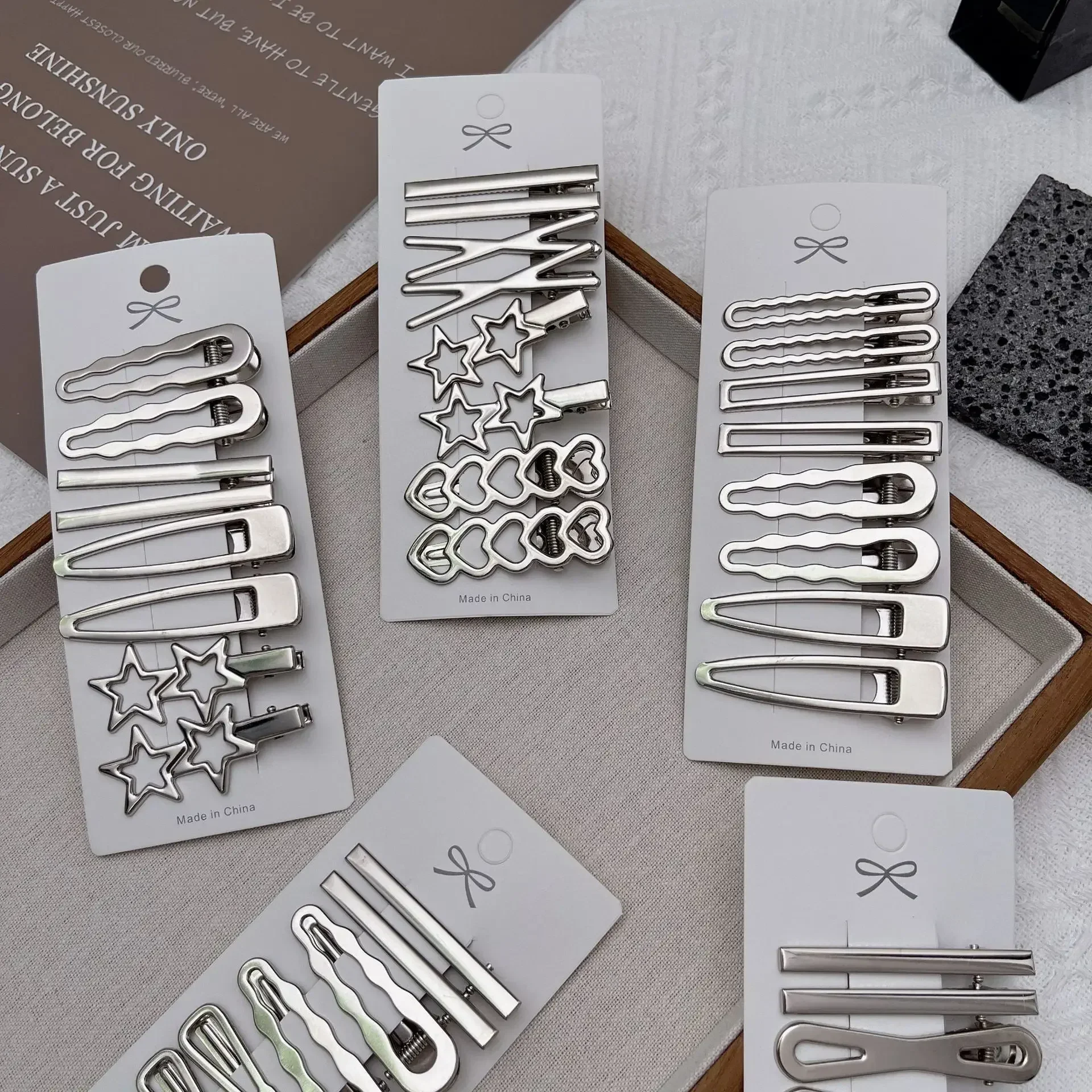 Zilver Metalen Haar Clips Vrouwen Meisjes Y2K Eendenbek Haarspeld Persoonlijkheid Pony Side Hoofddeksels Haarspeldjes Haarspeld Styling Accessoires