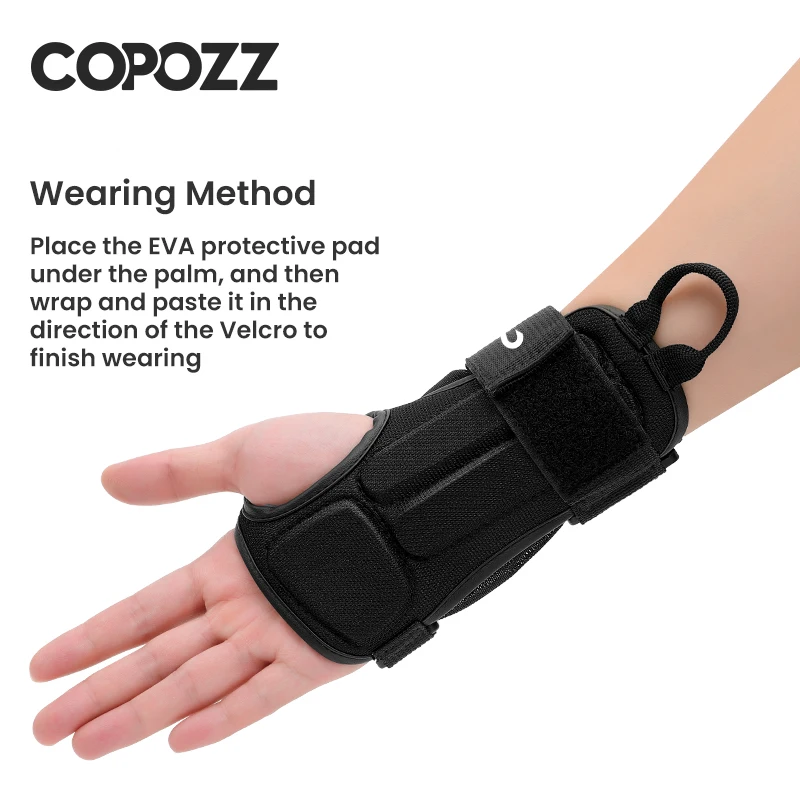 COPOZZ スキーリストガードハンドスノーボード保護ローラースケート手首サポートジムスキーパームプロテクター男性女性子供用