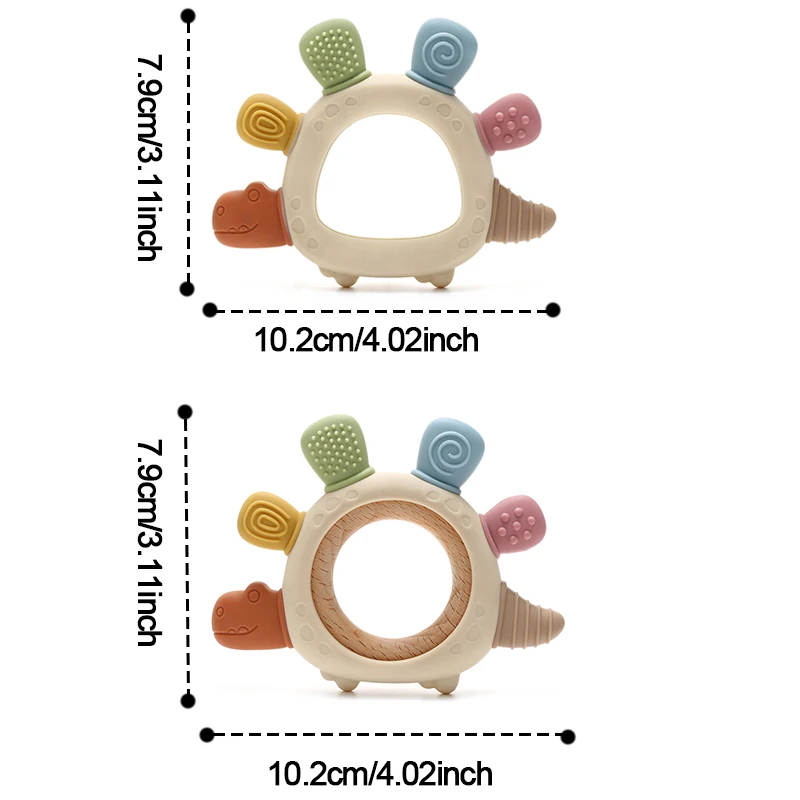 เด็กไดโนเสาร์ซิลิโคนTeethingของเล่นBPAฟรีง่ายต่อการจับทารกCare Teether Chewingของเล่นสําหรับทารกแรกเกิดของขวัญทารกอุปกรณ์เสริม