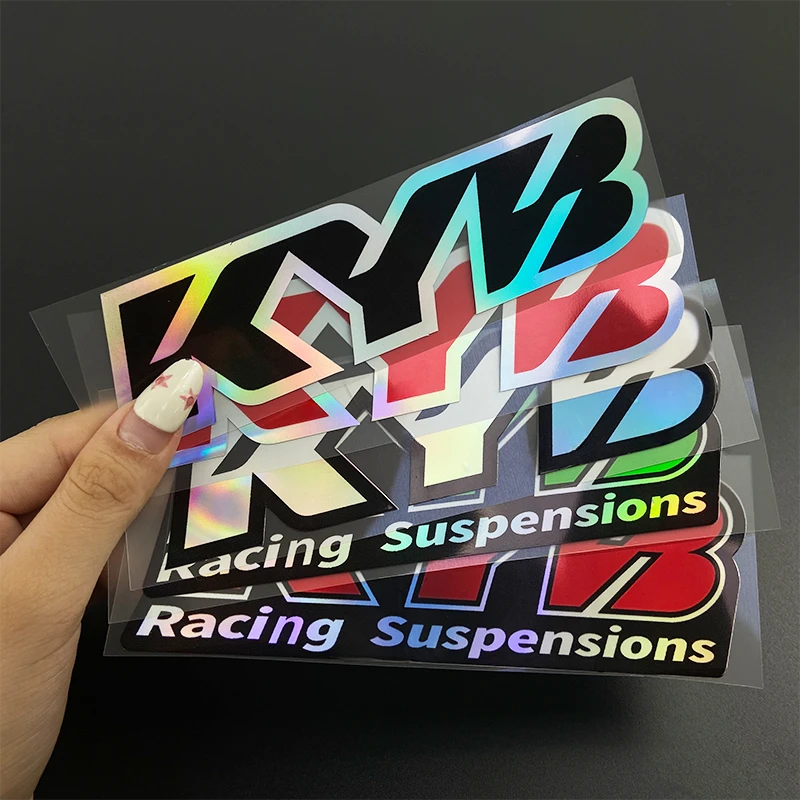 2 個レーシングサスペンションオートバイステッカー Kyb フォークサスペンションビニールデカールヤマハホンダスズキ Ktm カワサキベネリ