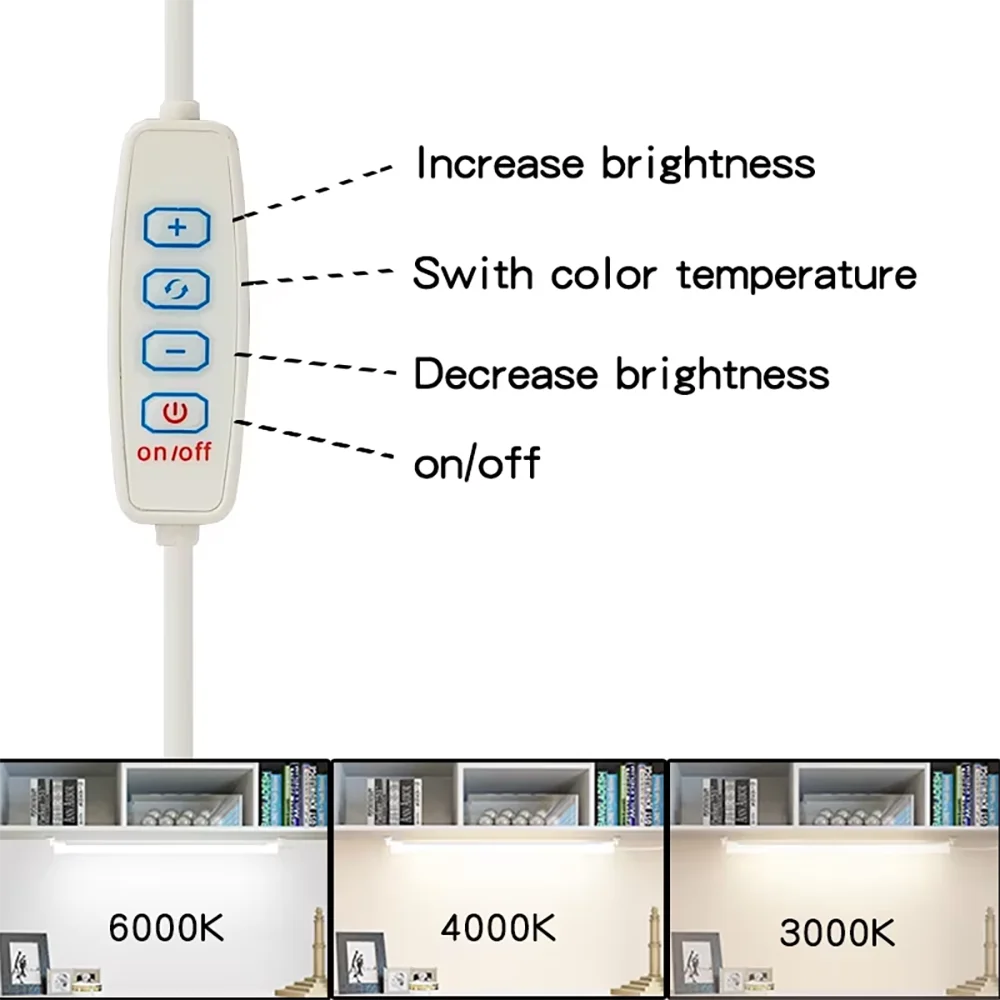 Oświetlenie LED pod szafką Wtyczka USB Możliwość przyciemniania 3 zmiany kolorów Lampka nocna LED Oświetlenie kuchni i sypialni z paskiem magnetycznym Led Bar