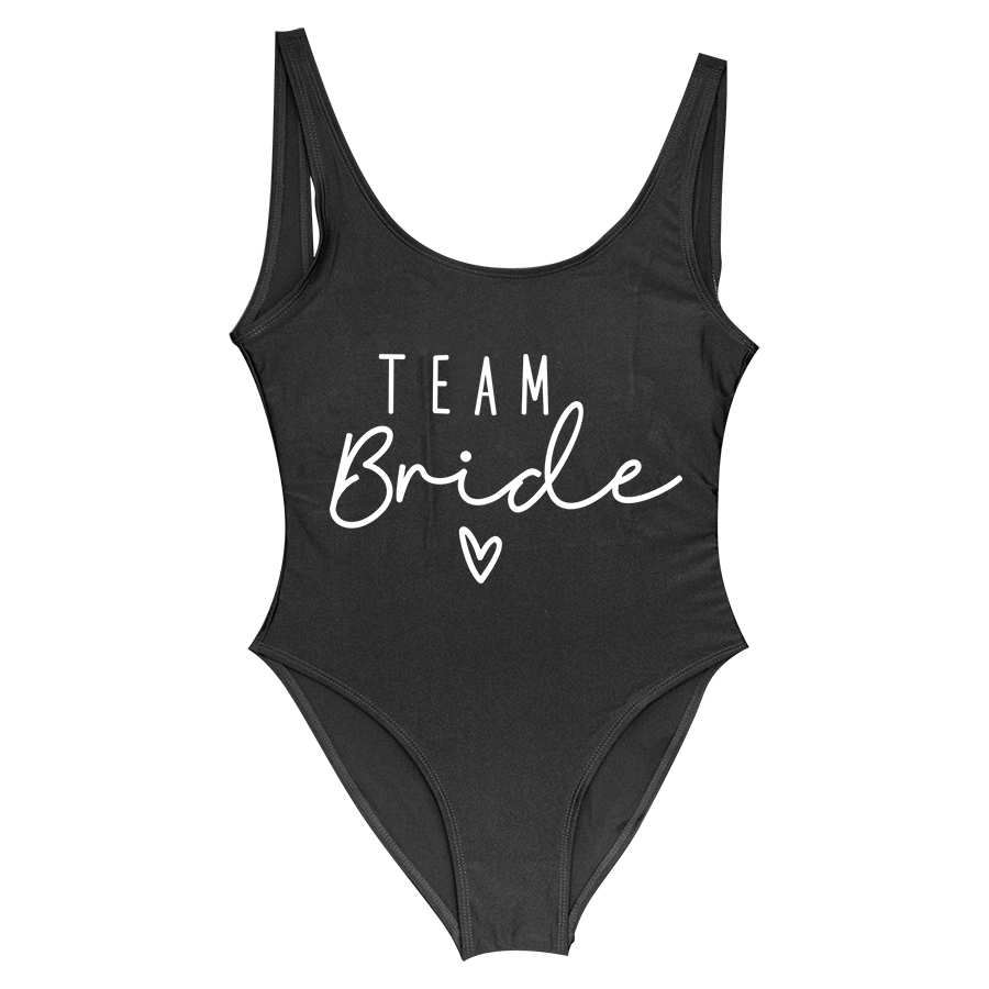 S-3XL Team Bride traje de baño de una pieza Squad mujeres traje de baño despedida de soltera traje de baño verano ropa de playa traje de baño