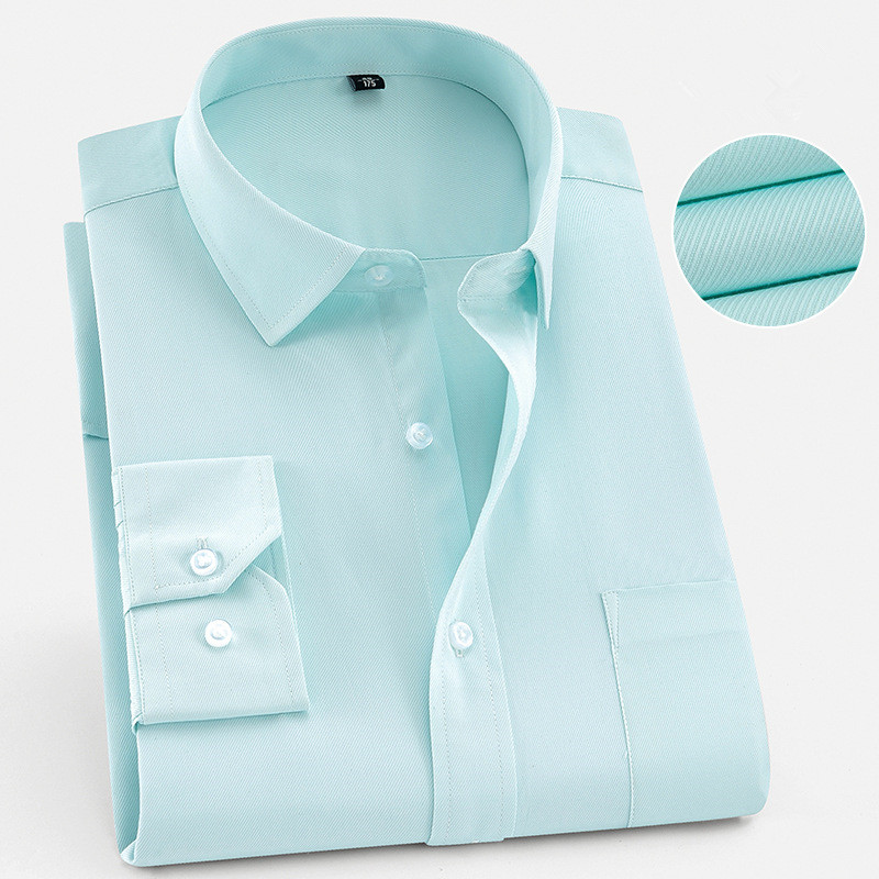Camicia a maniche lunghe patchwork in bianco e nero da uomo, camicia in cotone da ufficio aziendale, Camisa/Chemise slim fit blu cielo S-5XL