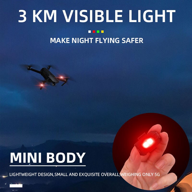 1pc luce stroboscopica universale per moto scooter auto LED spia anticollisione 7 colori drone indicatore di direzione flash