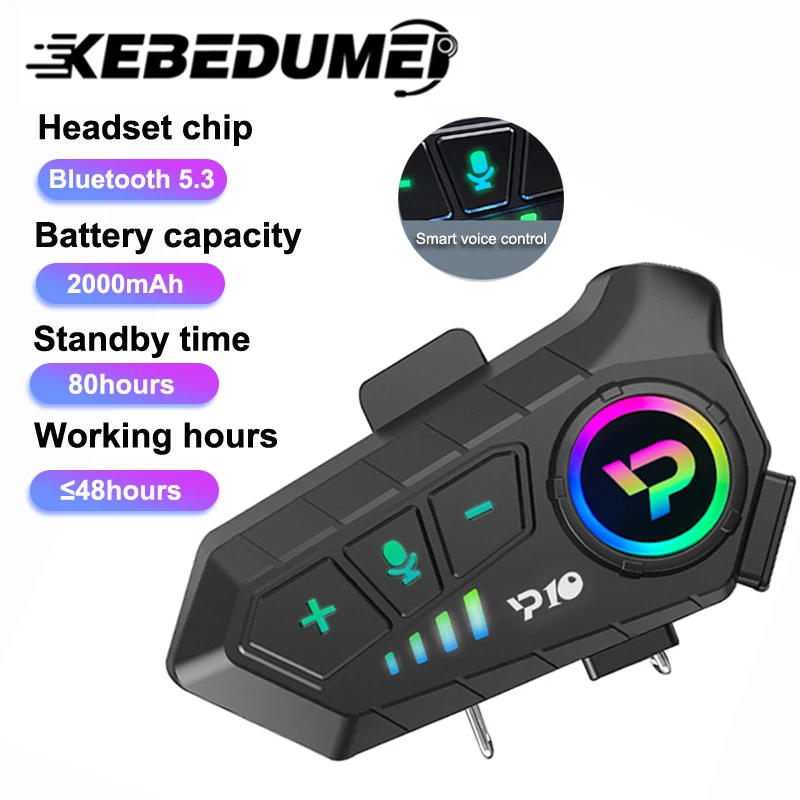 Auriculares Bluetooth para casco de motocicleta, inalámbricos IPX6, resistentes al agua, con reducción de ruido, modo de reposo súper largo, manos libres