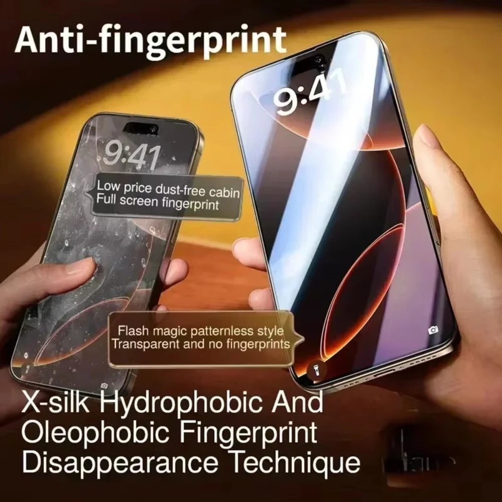 NNBILI 3 Stück oleophobe Beschichtung staubfrei einfache Installation Displayschutzfolie für iPhone 14 11 13 12 15 16 17 Pro Max 17Air Glas