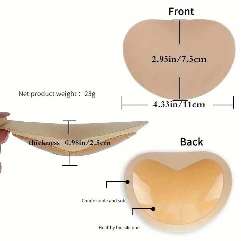 1 paio di inserti per reggiseno in silicone cuscinetti per il seno appiccicosi push-up coppa per reggiseno da donna più spessa copertura per capezzoli patch inserti bikini per costume da bagno