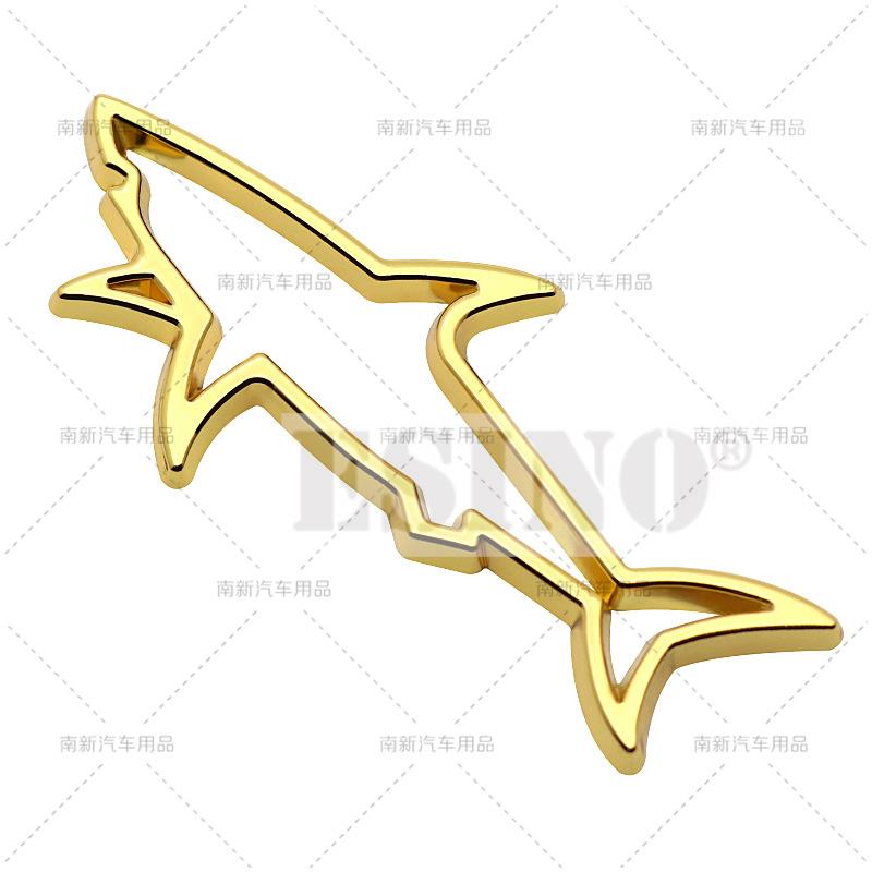 Xe 3D Piranha Cá Mập Carcharodon Carcharias Kim Loại Chrome Kẽm Hợp Kim Quốc Huy Xe Huy Hiệu Cơ Thể Thân Cây Fender Keo Dán