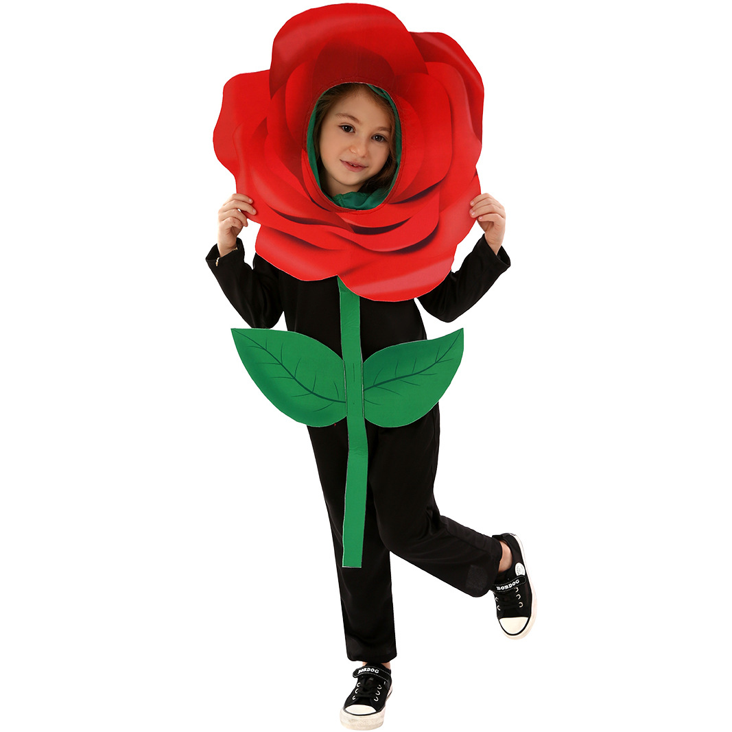 Disfraces de actuación para niños, disfraces de actuación, vestido de fiesta de plantas, Halloween, Carnaval, rosas, Día de San Valentín, ropa Cos