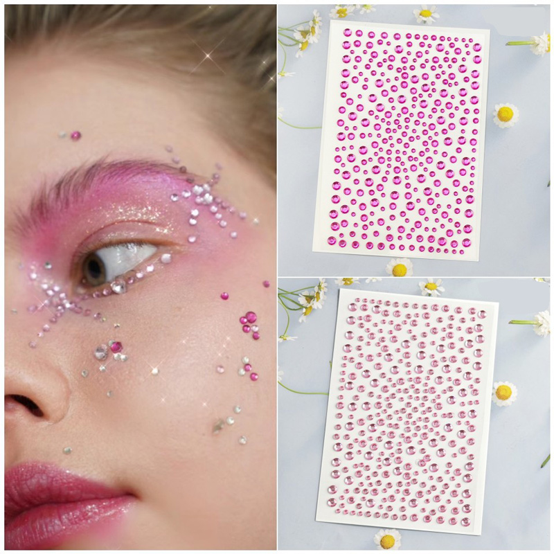 Face Jewels Tattoo สติกเกอร์ Rhinestones ปลอม Tattoo สําหรับผู้หญิง Masquerade Party เทศกาลดนตรี Stage Performance แต่งหน้าเครื่องมือ