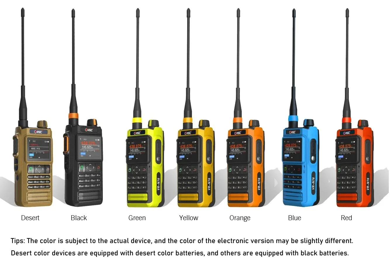Walkie Talkie VR-N76 VHF/UHF 136-174/400-470 con posicionamiento GPS IP67 impermeable Bluetooth función APRS Radio bidireccional Ham