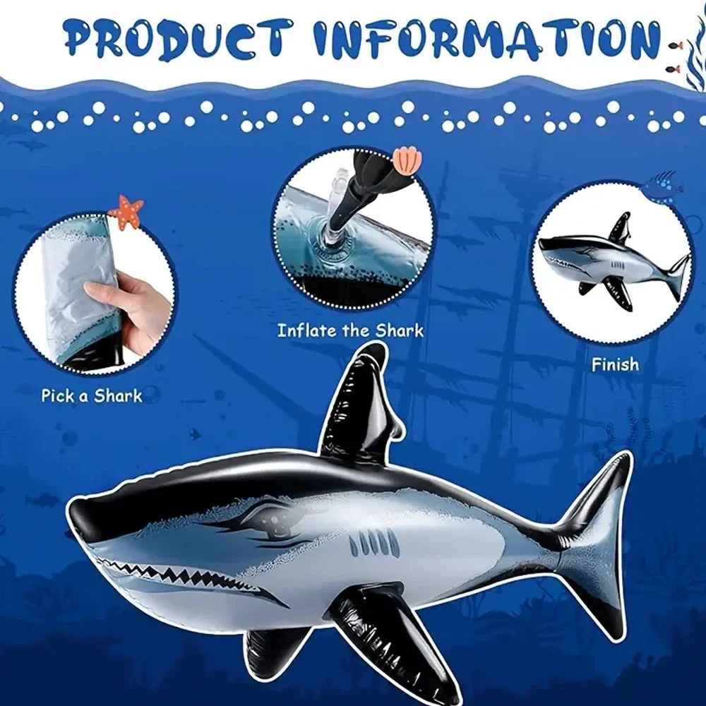 1-3pcs Inflatable Shark ของเล่น Beach Pool Party ว่ายน้ําเกมของเล่นกีฬาทางน้ํา Inflatable ของเล่นของขวัญ