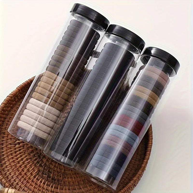 Juego de 20 piezas de lazos para el cabello de tela de felpa de alta elasticidad, bandas de goma de Color sólido de estilo minimalista, elásticos para el cabello con textura de toalla suave