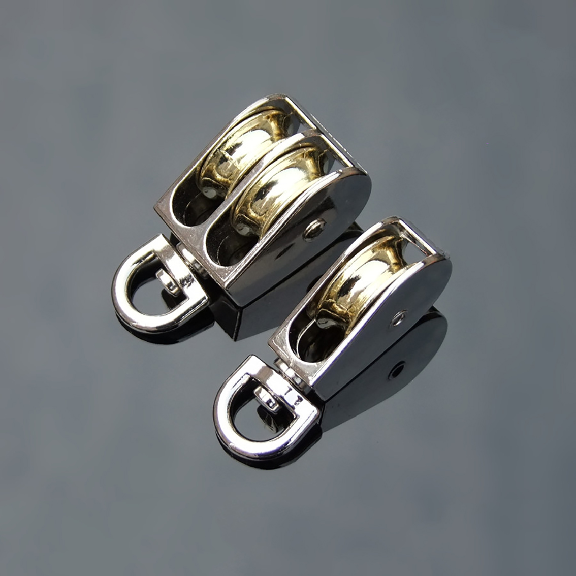Polea De Metal giratoria, bloque de corona de polea de aleación de Zinc, rueda de elevación de aparejos, Mini polea simple/doble para bricolaje, 43mm, 58mm, 86mm