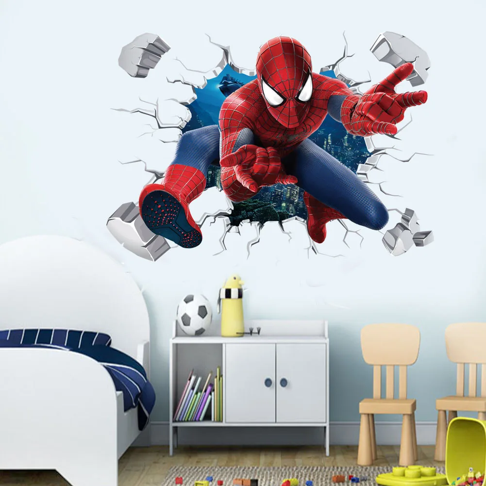 Người Nhện Siêu Đội Trưởng Mỹ Hulk Anh Hùng Dán Tường Cho Bé Phòng Nhà Phòng Ngủ PVC Trang Trí Hình Hoạt Hình Bộ Phim Tranh Nghệ Thuật Đề Can