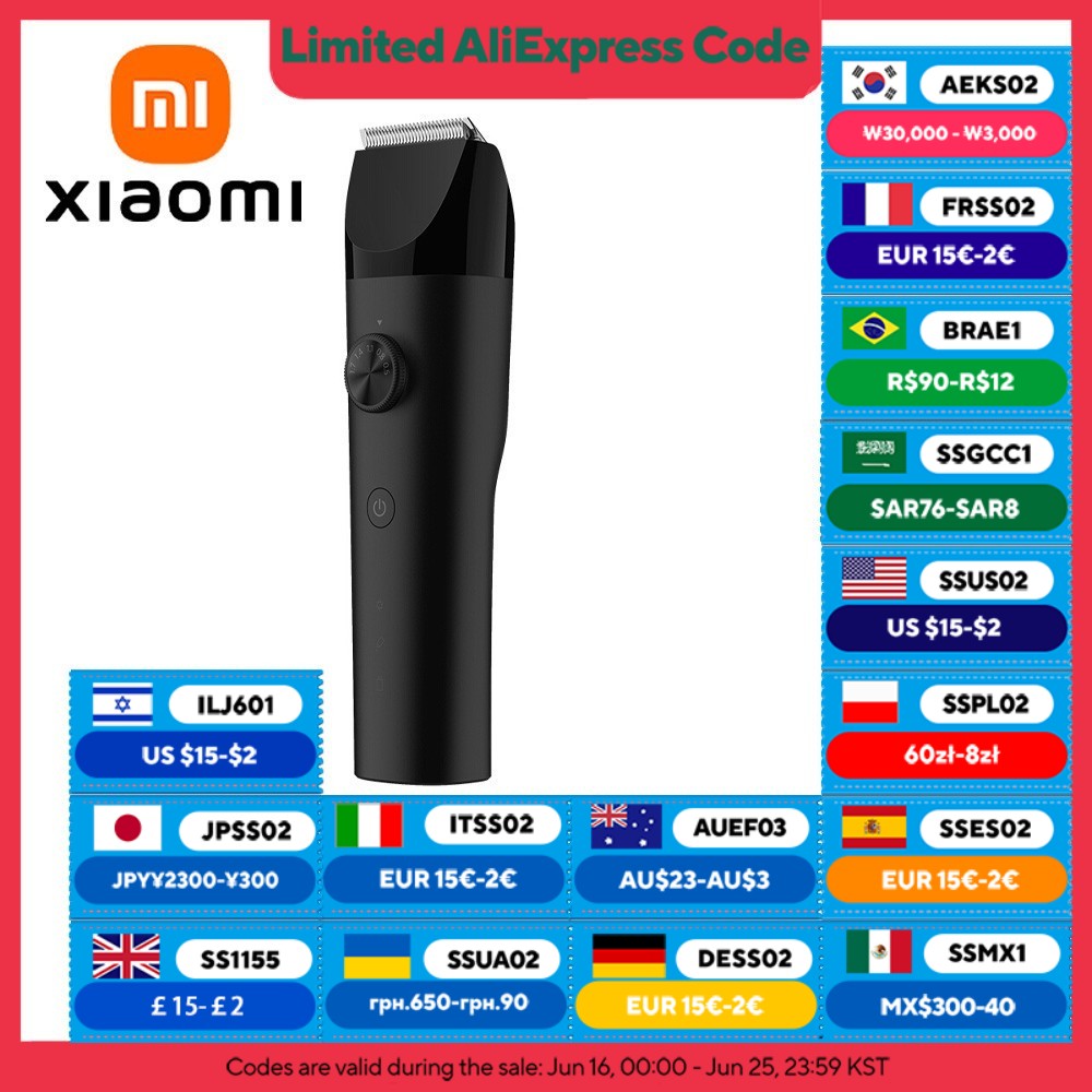 XIAOMI MIJIA tondeuse à cheveux, durée de vie de la batterie de 180 minutes, lame en céramique plaquée titane étanche IPX7, tondeuses de barbier pour hommes professionnels