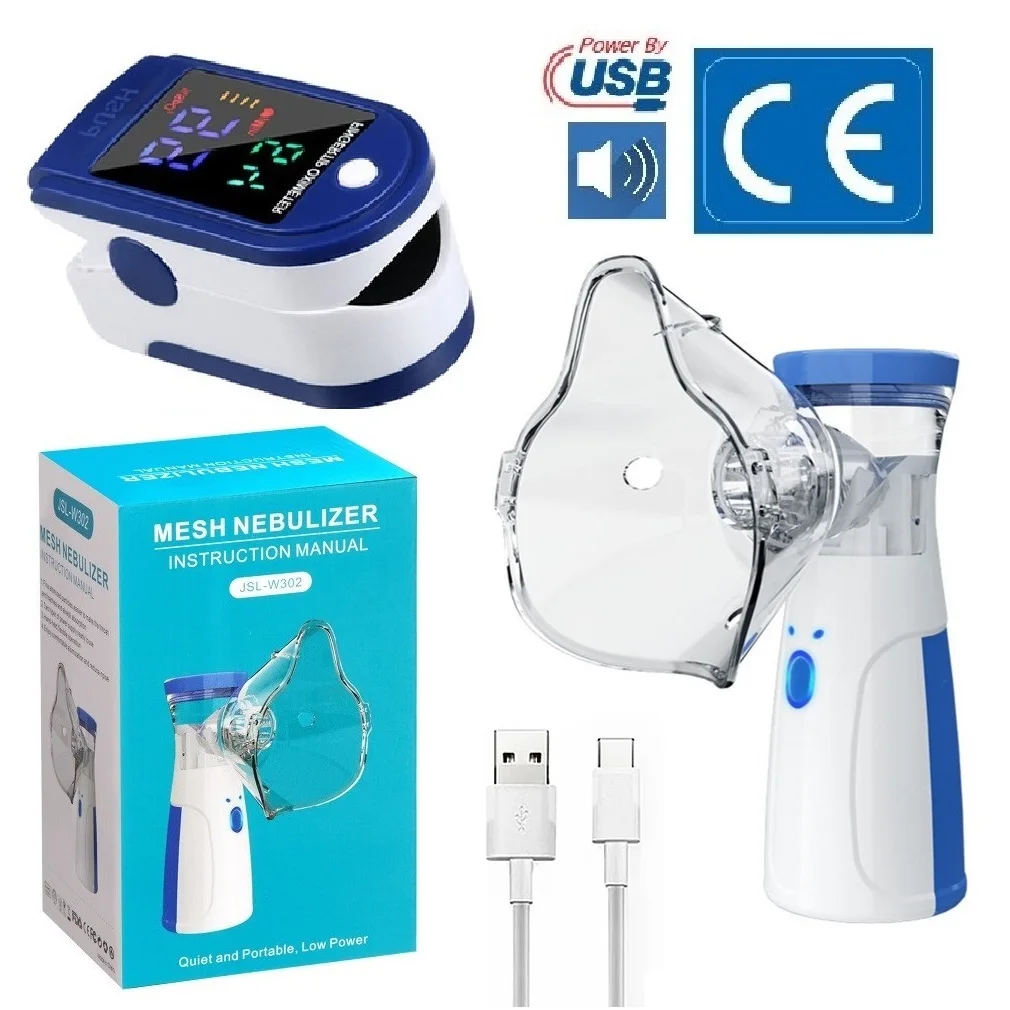 Ossimetro Salute Palmare Inalare Nebulizzatore Mesh Atomizzatore Inalatore Nebulizzatore Inalatore per Bambini Adulti Nebulizador