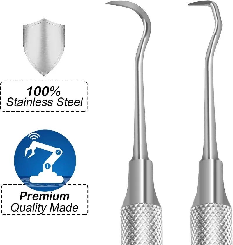 Strumenti per la pulizia del dentista in acciaio inossidabile Specchio dentale Doppia sonda Falce Zappa Detergente per denti Prodotti per strumenti dentali Kit per l'igiene orale
