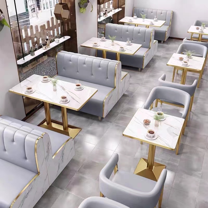 Light Luxury Modern Restaurant Furniture Set Cafe Bench Seating Fast Food Restaurant Tables And Chairs Set