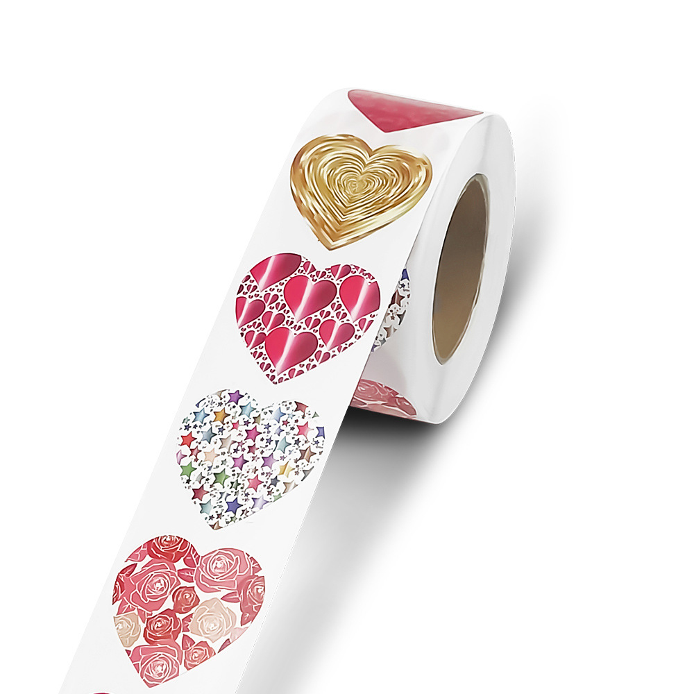 50-500 pezzi adesivi cuore rosso da 1 pollice per San Valentino adesivo per imballaggio da forno buste sigilli adesivi decorativi amore