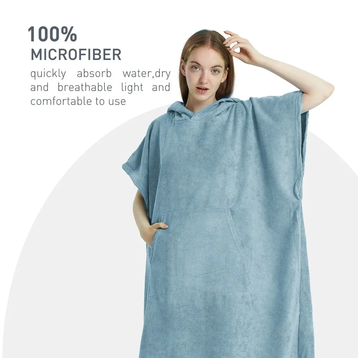 Poncho da Surf asciugamano Poncho asciugamano ad asciugatura rapida felpa con cappuccio in microfibra Beach Robe cambio Poncho asciugamano da bagno Poncho da spiaggia per adulti