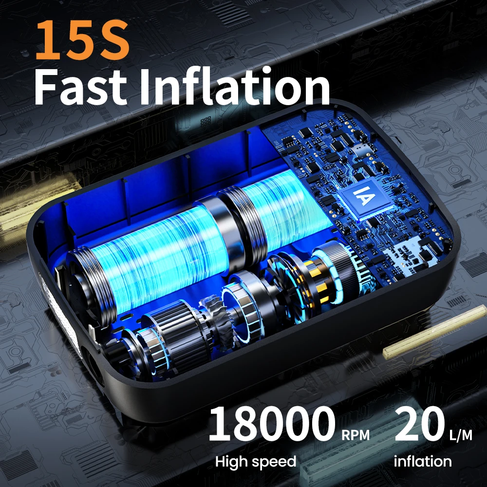 Bomba de aire portátil para coche, inflador de neumáticos eléctrico, pantalla Digital inteligente, inflador de neumáticos para coche, motocicleta, compresor de aire para bicicleta