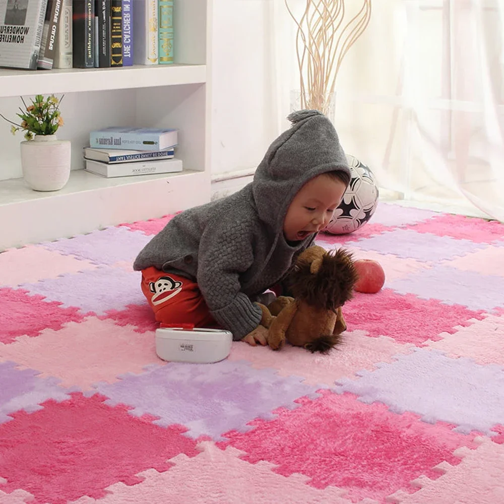 10ชิ้น/ล็อต Soft Plush พรมเด็กเด็กเล่นเสื่อเด็กพรมของเล่น EVA โฟมเด็กปริศนา Interlock เสื่อชั้น