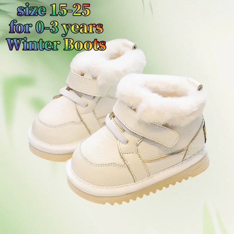 Sepatu Bot Balita Laki-laki Musim Dingin Sepatu Bot Salju Anak-anak Bayi 0-3 Tahun Hangat Mewah Sepatu Anak Perempuan Sol Lembut Anti-selip