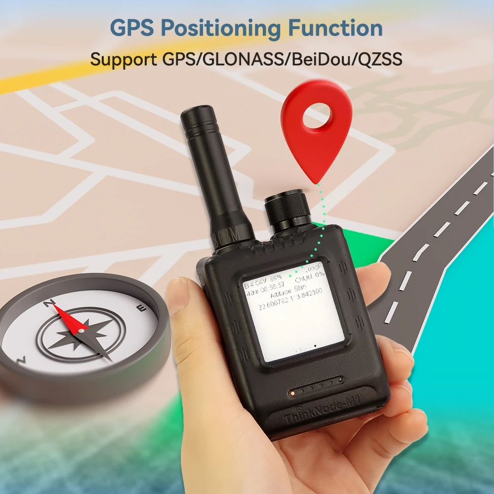 Elecrow ThinkNode-M1 Transceptor LoRa meshtástico nRF52840 Pantalla EPD de 1,54 "Función GPS en tiempo real Caja Opcional-868 MHz