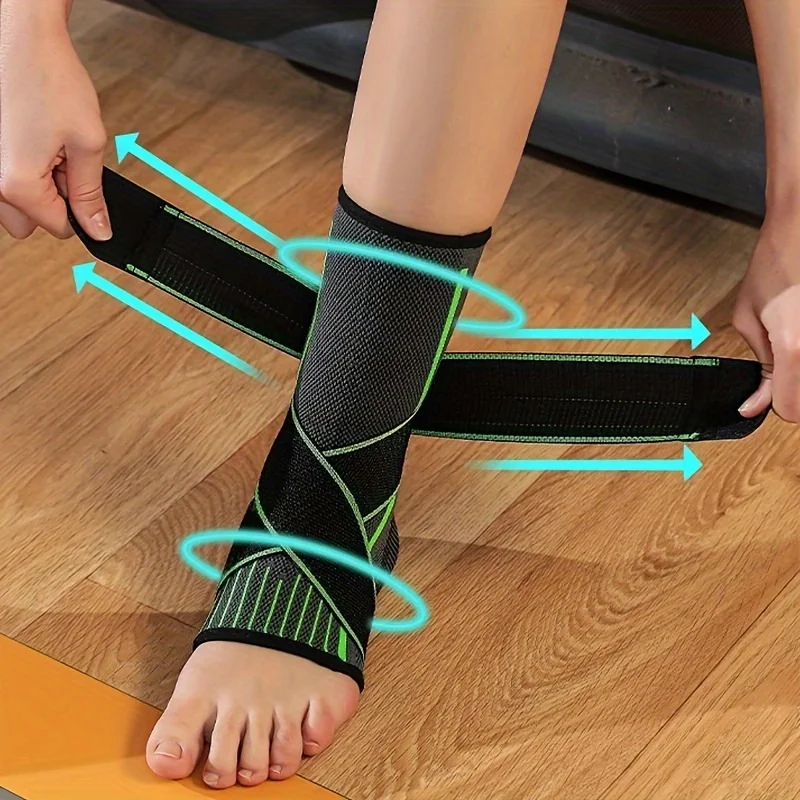 Tutore di supporto per caviglia da 1 pezzo con cinghie regolabili, miglior tutore di supporto per compressione della caviglia per piede e tallone