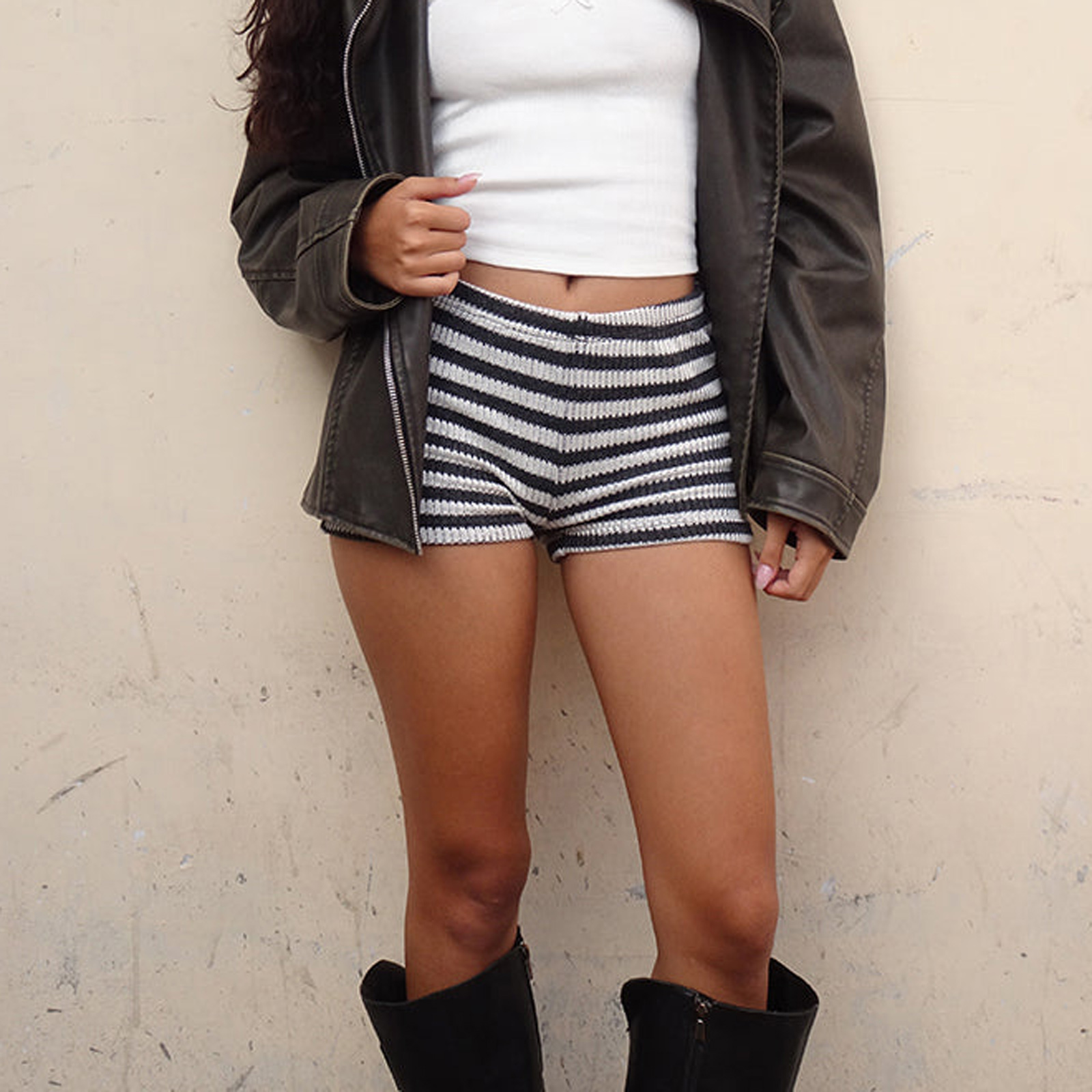 Gaono กางเกงขาสั้นถักโครเชต์สวยงาม Y2K สำหรับผู้หญิงกางเกงขาสั้นบ็อกเซอร์เอวต่ำลายวินเทจน่ารักฤดูร้อนกางเกงขาสั้นมินิเสื้อถัก