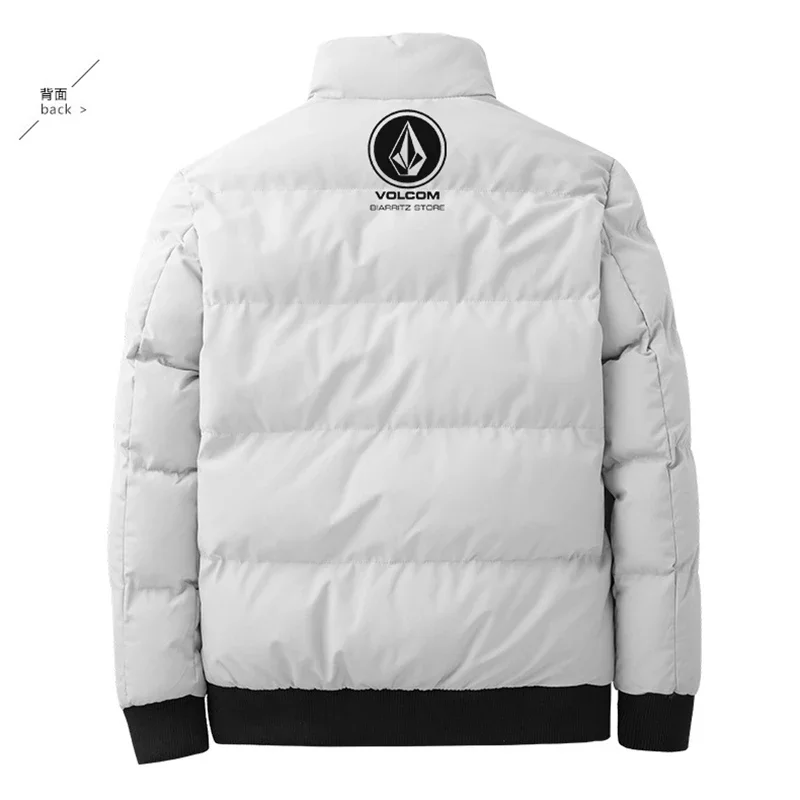 ฤดูใบไม้ร่วงและฤดูหนาว Volcom แฟชั่นซิปผู้ชาย Stand Up COLLAR พิมพ์เสื้อแจ็คเก็ตกลางแจ้ง windproof Casual Cotton JACKET