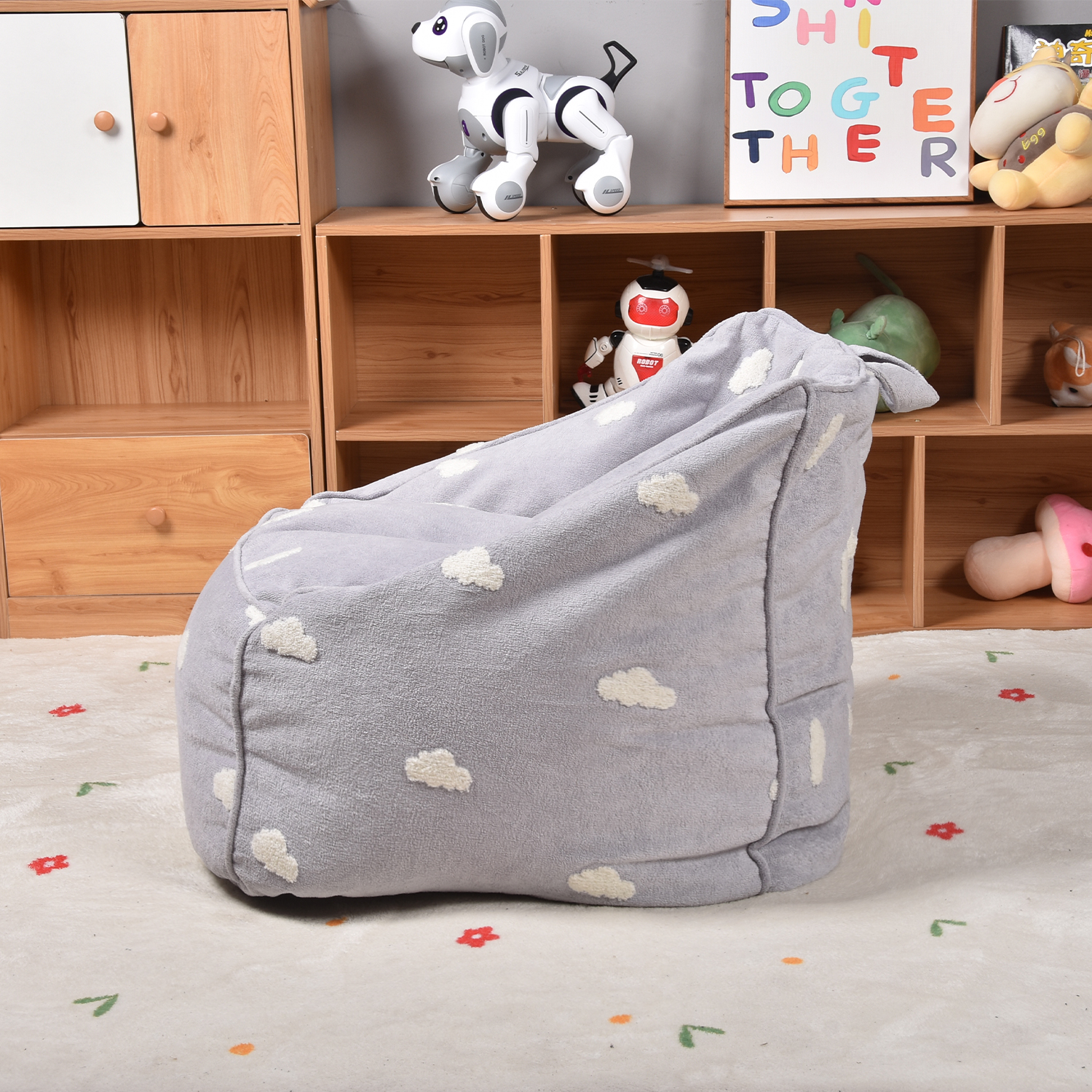 Sofá perezoso y funda de sofá de concha para niños, tatami individual, puede sentarse y acostarse, silla de balcón de lectura para niños, sofá pequeño para dormitorio