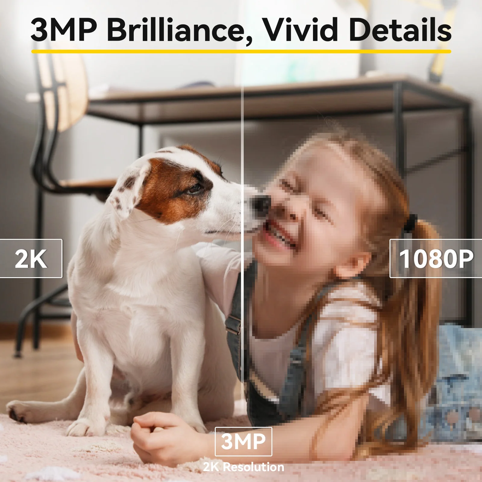 BoyKeep Smart Camera 2K Protezione di sicurezza Sorveglianza Wifi 5G/2.4GHz Visione notturna per bambini per interni 360 °   Pan & Tilt Audio bidirezionale K30