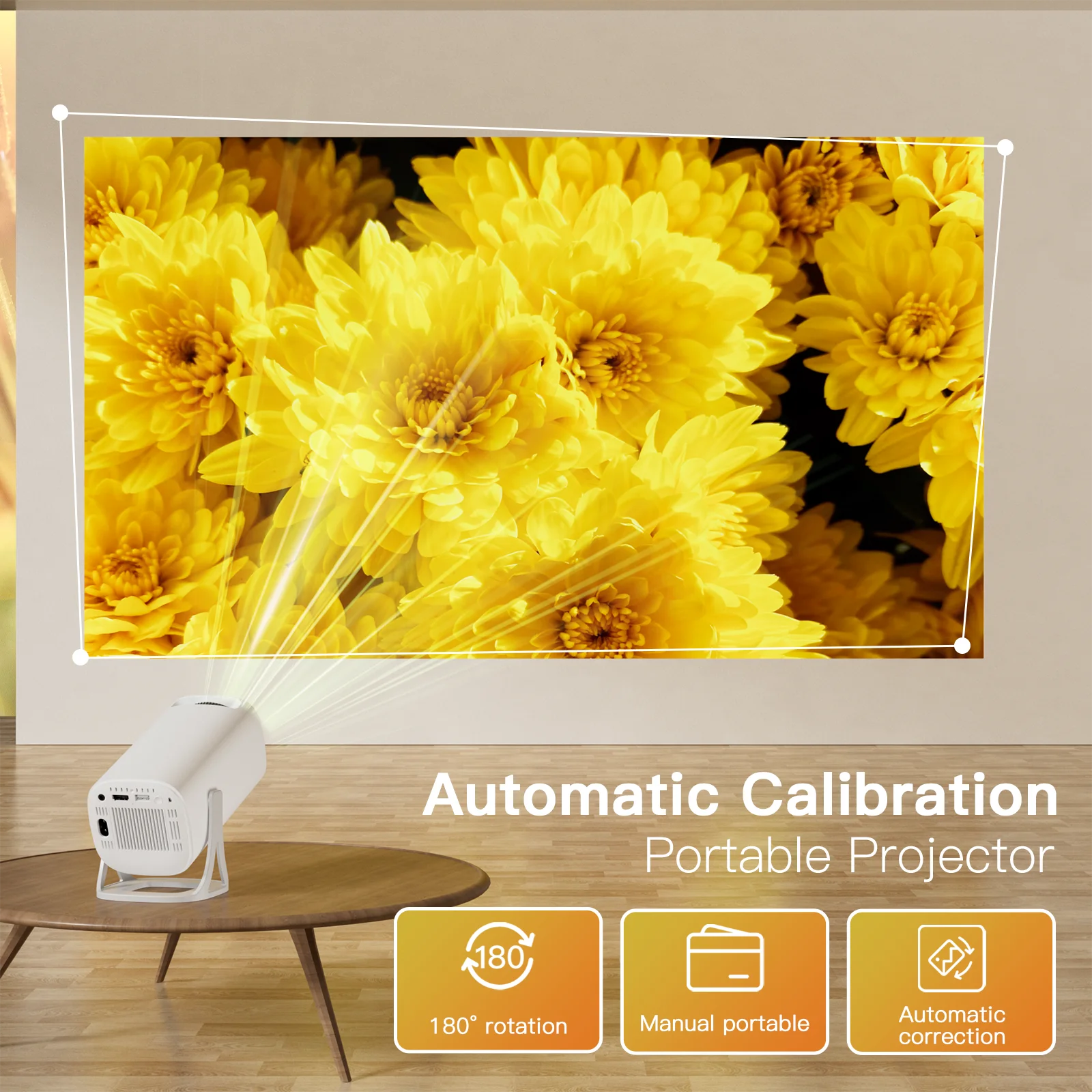 Salange S40 Smart Projektor Digital Android11 Unterstützung 4K 1080P WiFi6 BT5.4 Allwinner H713 1280*720P Auto Keystone Pocket Beamer