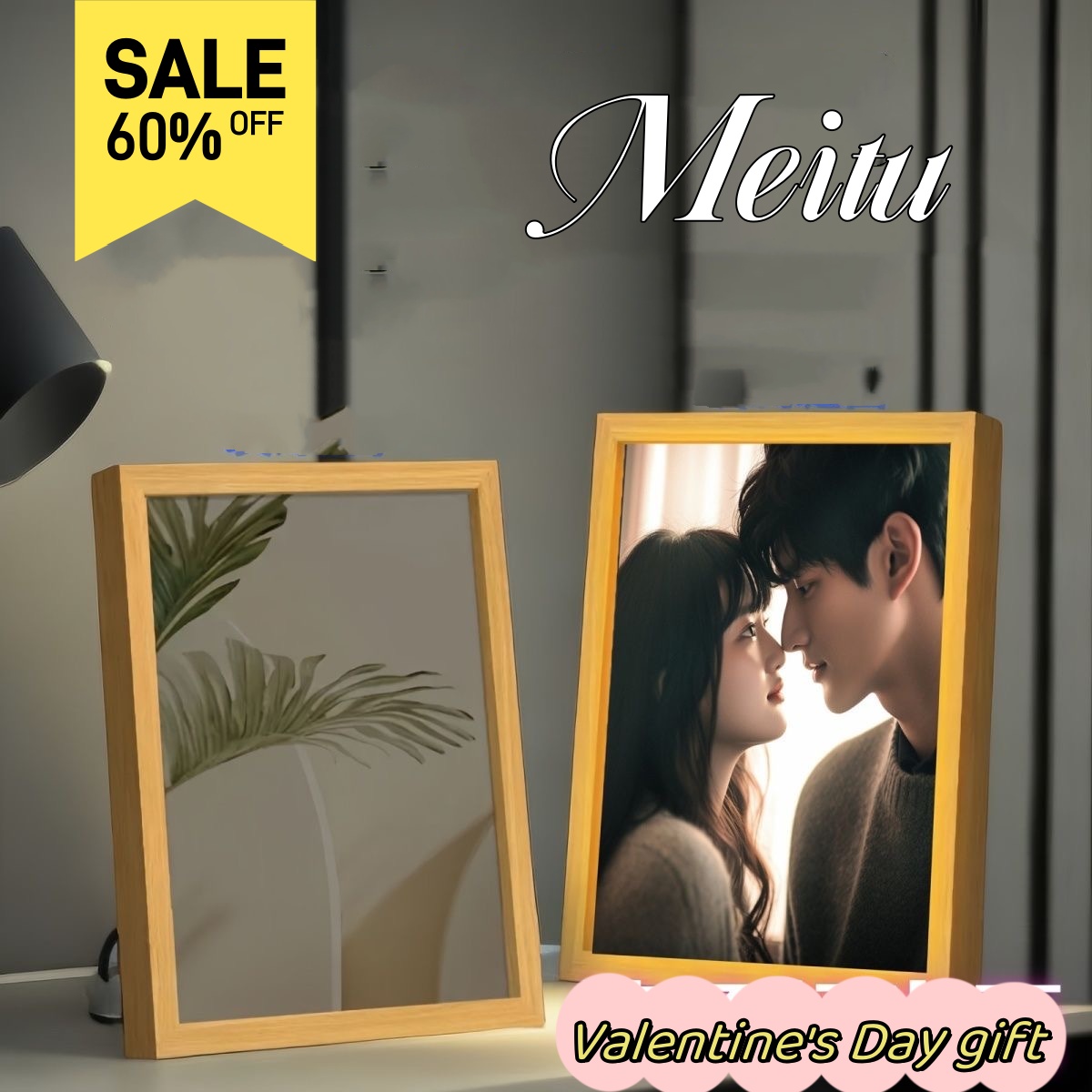 Customized LED Mirror Light Painting, Customize any image you want,Gift for Family and Couples, Festival commemorative gifts