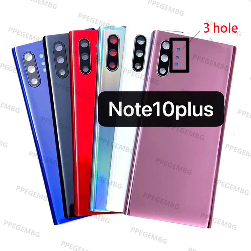 Zurück Glas Ersatz Für Samsung Galaxy Note 10 N970 note 10 plus N975 Batterie Abdeckung Hintere Tür Gehäuse Fall Kamera objektiv Aufkleber