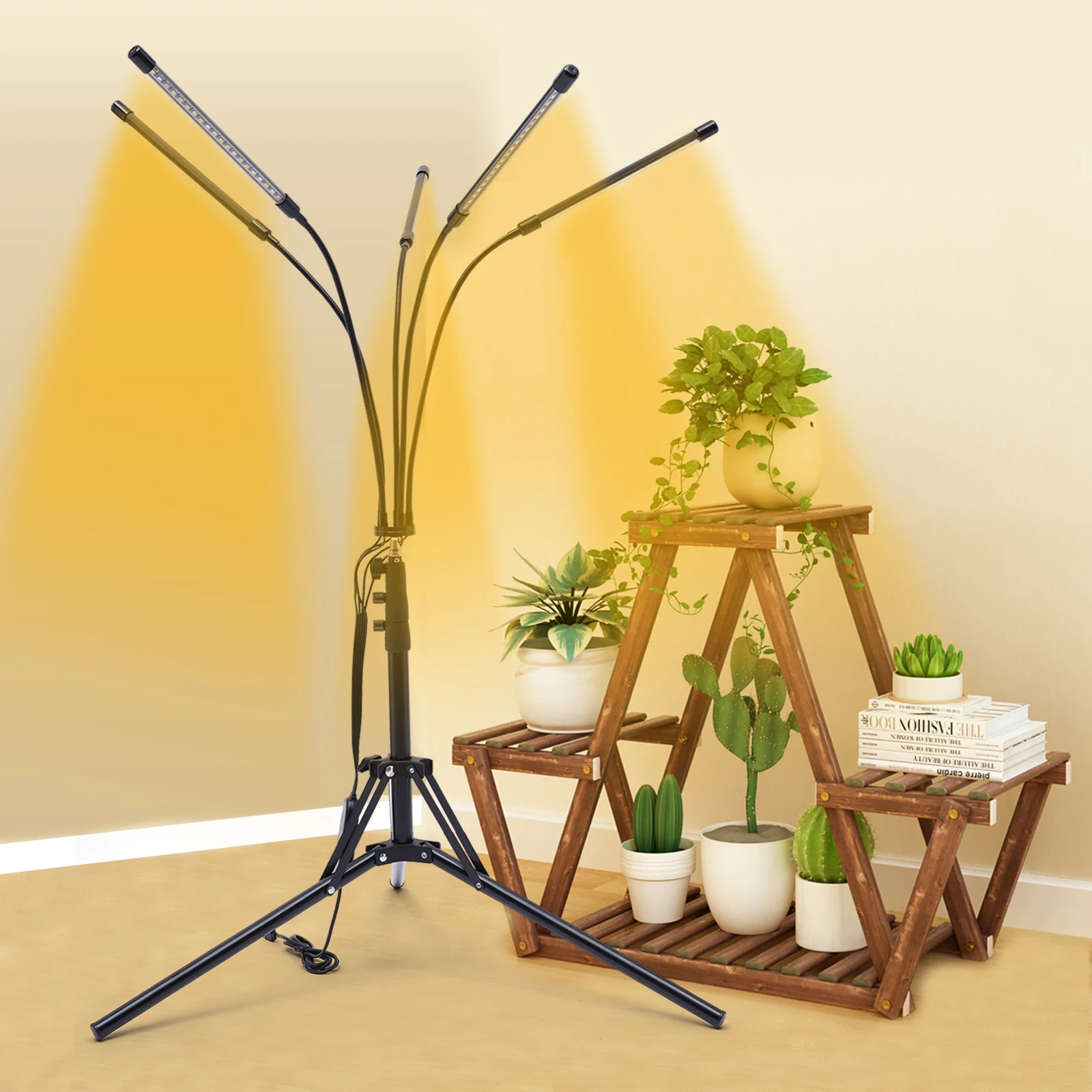 100-240V Tripod With Five-head LED Lamp Set Adapter Clip & Remote Control Effective Supplemental Lighting Fully Featured