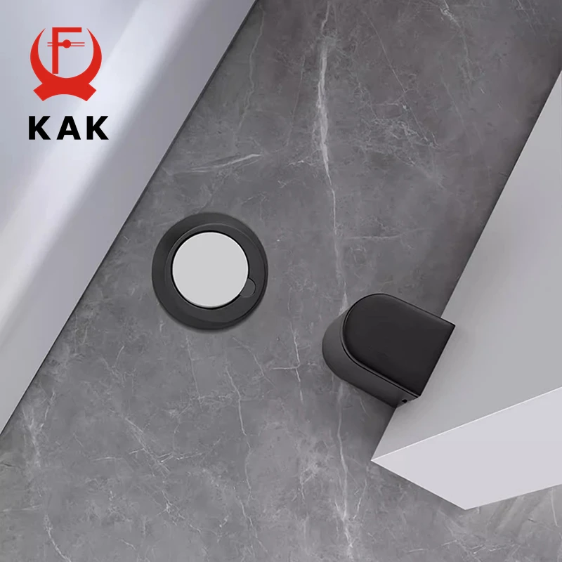 KAK Unsichtbarer Türstopper, verstellbarer magnetischer Türstopper mit Aufkleber, stanzfrei, winddicht, versteckter Türhalter, Zinklegierung, Hardware