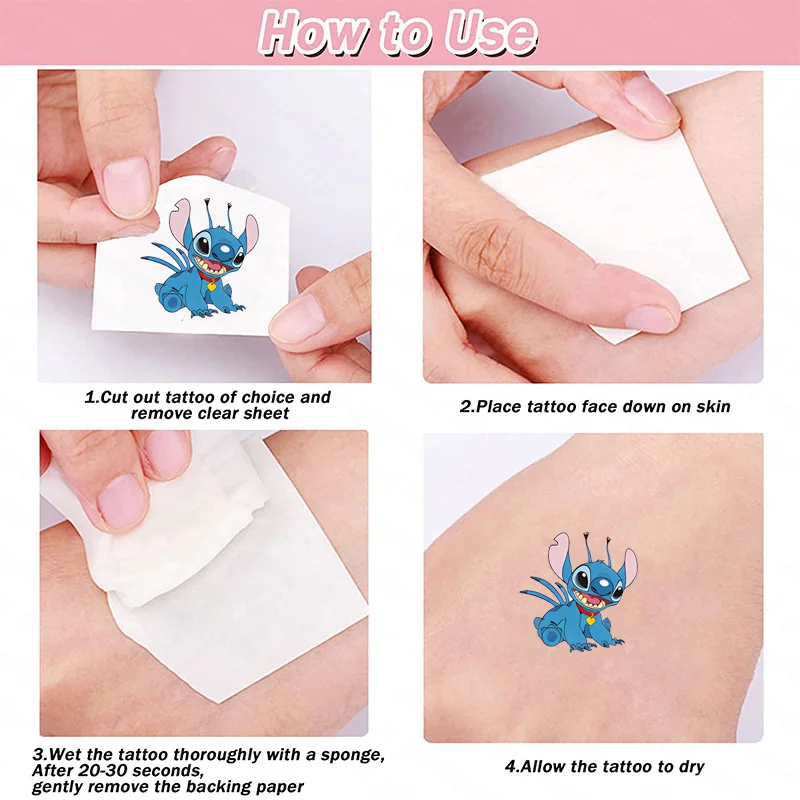 Tatouage lumineux Disney Stitch, autocollants qui brillent dans la nuit, décoration de fête Lilo et Stitch, jouets joyeux anniversaire pour enfants, fournitures cadeau