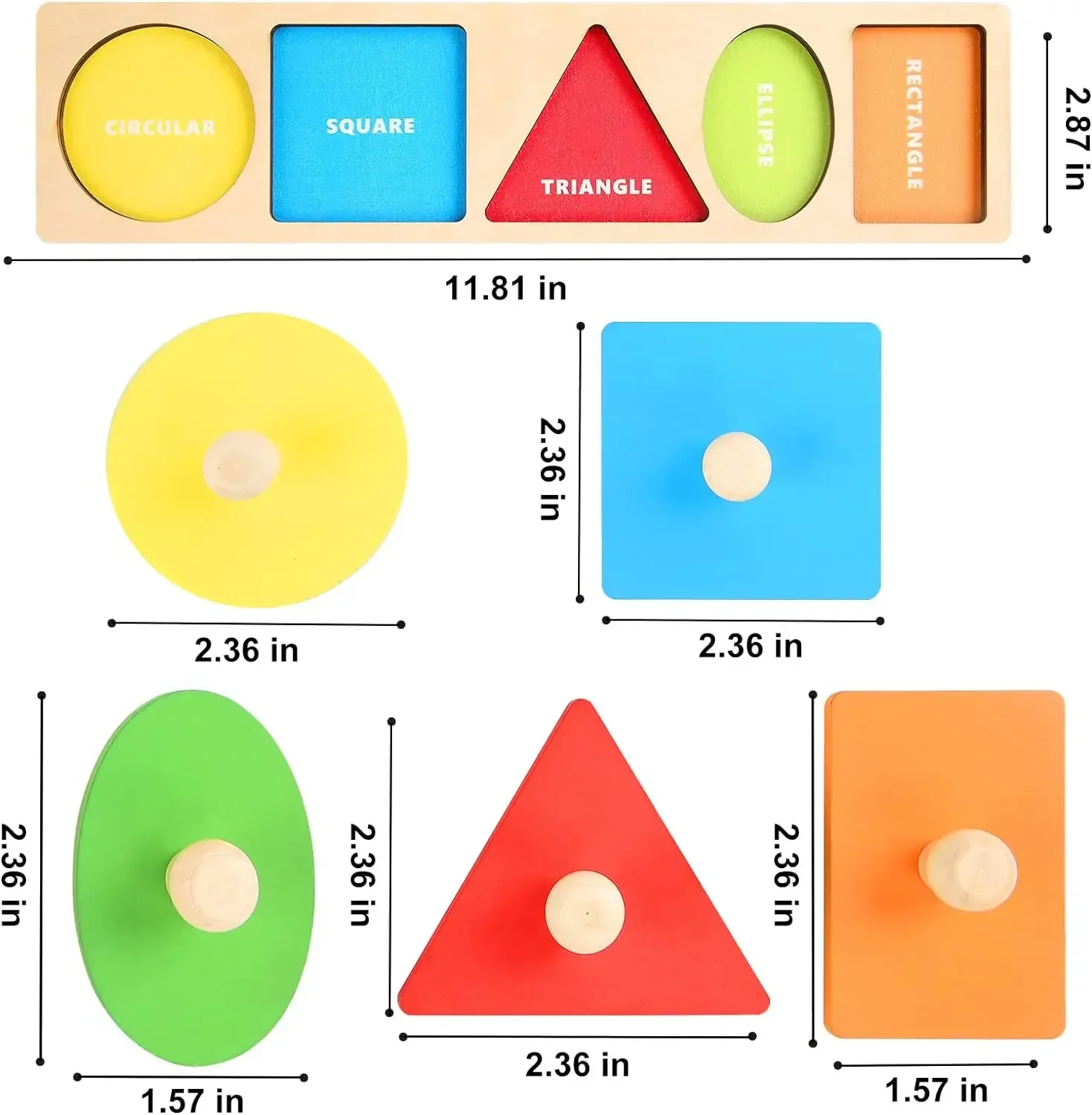 Montessori Shape & Color Sorter Wooden Toys for Toddlers，Educational Learning Puzzle Geometric Shape Sorting Toy