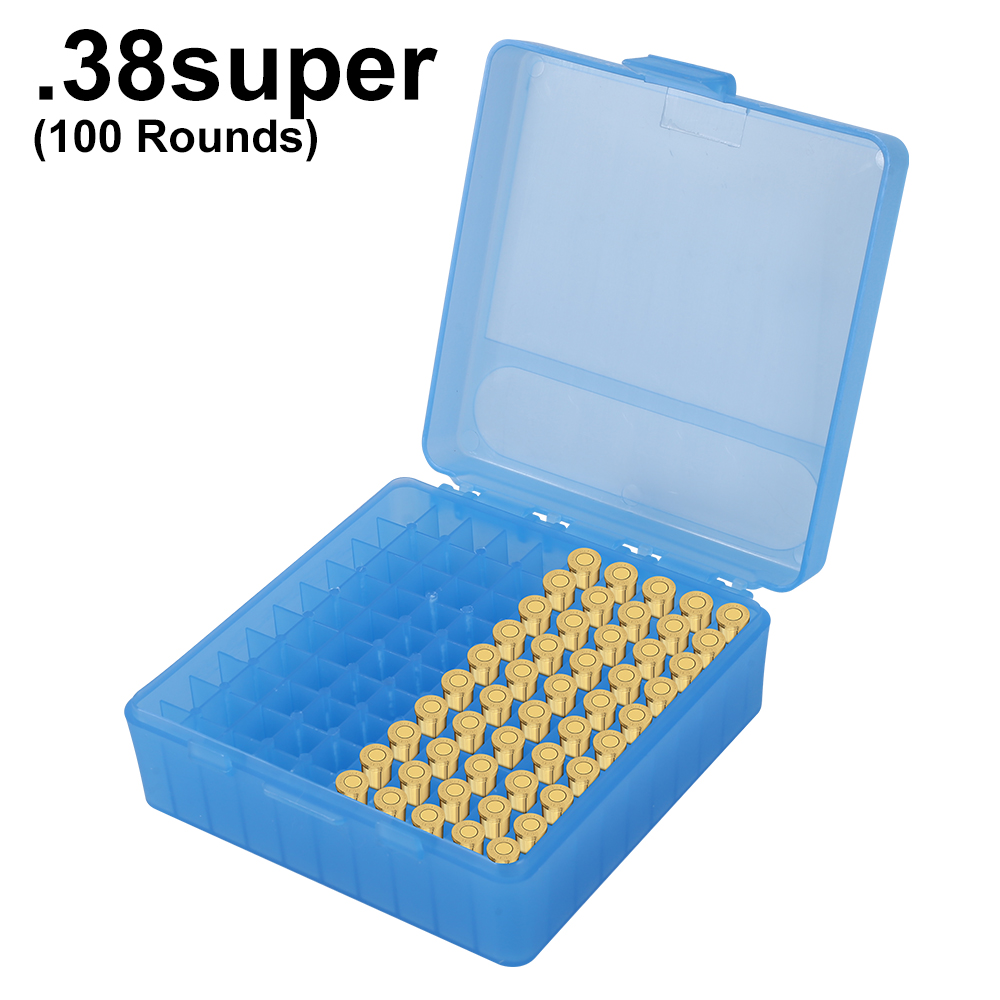 50/100 colpi Scatola per proiettili Cartuccia per pistola Supporto per guscio Scatola per munizioni portatile Flip-Top per 9mm.223 Munizioni Accessori per la caccia