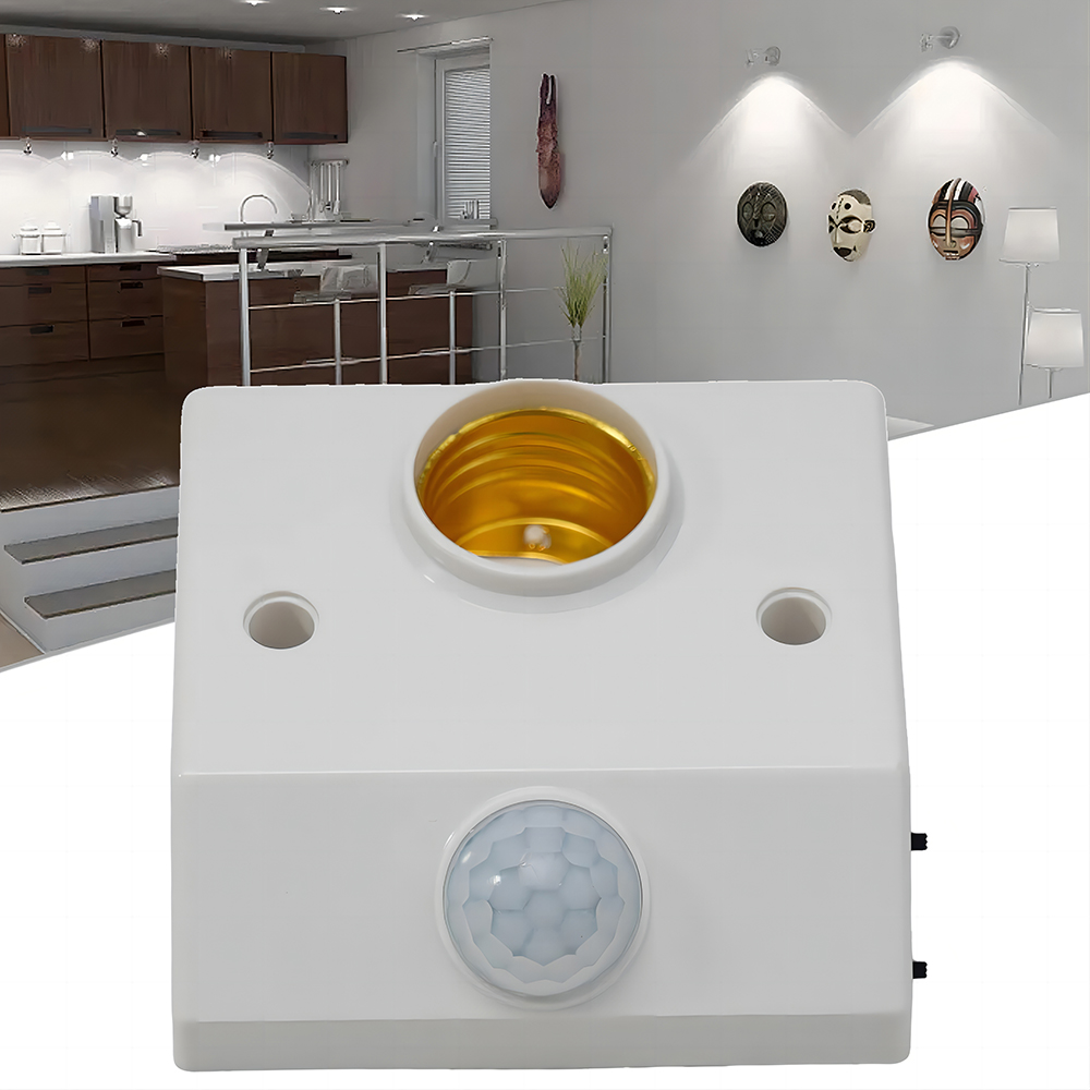 Inteligente 85v-265v pir indução sensor de movimento infravermelho e27 suporte base da lâmpada led com interruptor de controle de luz adaptador de soquete de lâmpada